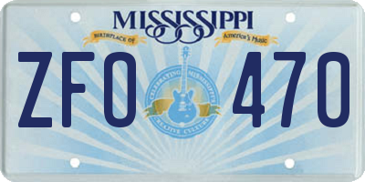 MS license plate ZFO470