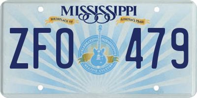 MS license plate ZFO479
