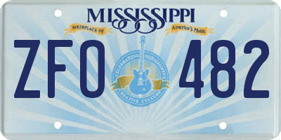 MS license plate ZFO482