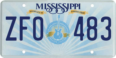 MS license plate ZFO483