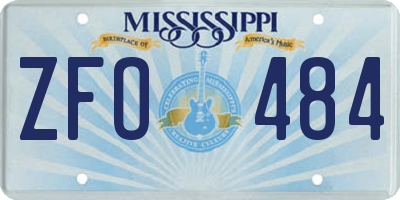 MS license plate ZFO484