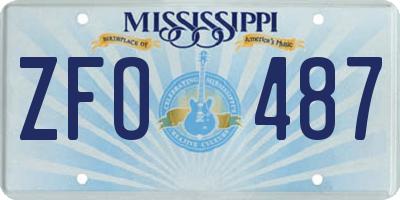 MS license plate ZFO487