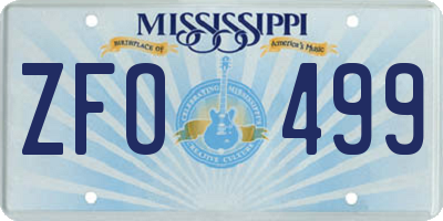 MS license plate ZFO499