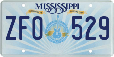MS license plate ZFO529