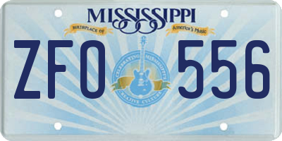 MS license plate ZFO556