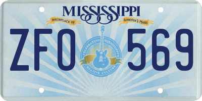 MS license plate ZFO569