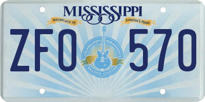 MS license plate ZFO570