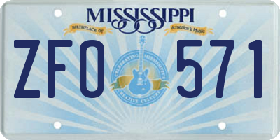 MS license plate ZFO571
