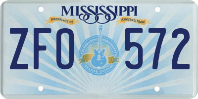 MS license plate ZFO572