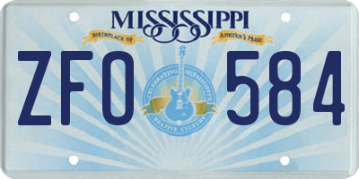 MS license plate ZFO584