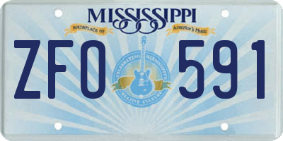 MS license plate ZFO591