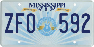 MS license plate ZFO592
