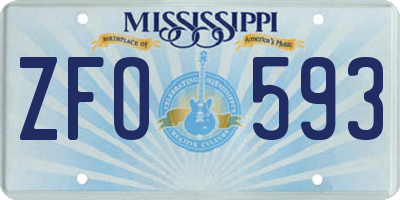 MS license plate ZFO593