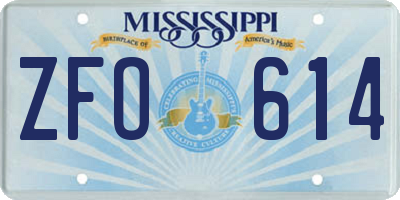 MS license plate ZFO614