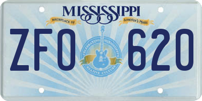 MS license plate ZFO620