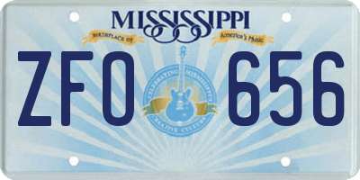 MS license plate ZFO656