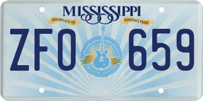 MS license plate ZFO659
