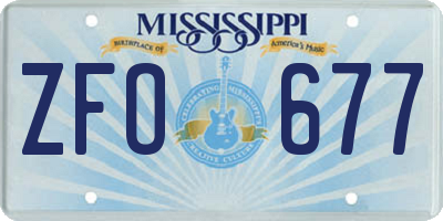 MS license plate ZFO677