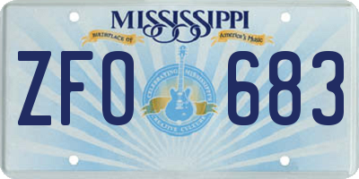 MS license plate ZFO683