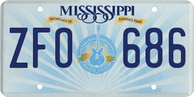 MS license plate ZFO686