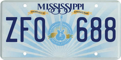 MS license plate ZFO688