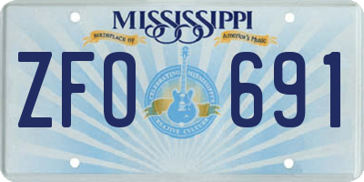 MS license plate ZFO691