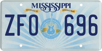 MS license plate ZFO696