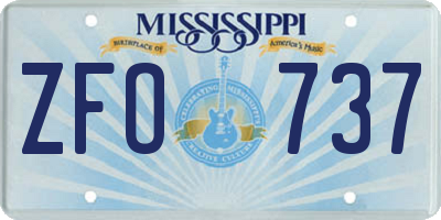 MS license plate ZFO737