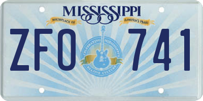MS license plate ZFO741
