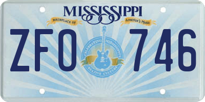 MS license plate ZFO746