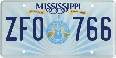 MS license plate ZFO766
