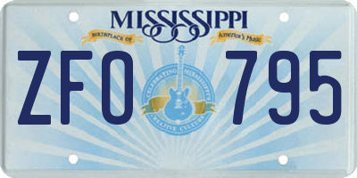 MS license plate ZFO795