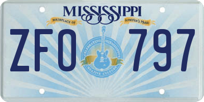 MS license plate ZFO797