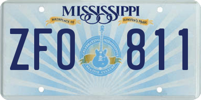 MS license plate ZFO811