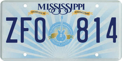 MS license plate ZFO814