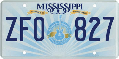MS license plate ZFO827