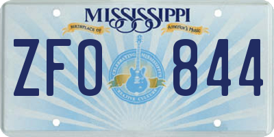 MS license plate ZFO844
