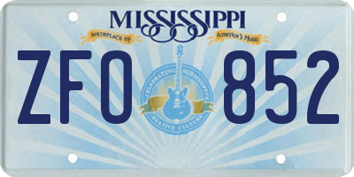 MS license plate ZFO852