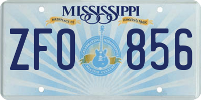 MS license plate ZFO856