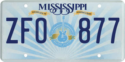 MS license plate ZFO877