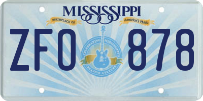 MS license plate ZFO878