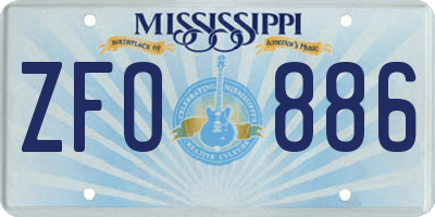 MS license plate ZFO886