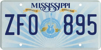 MS license plate ZFO895