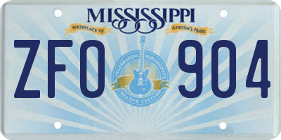 MS license plate ZFO904