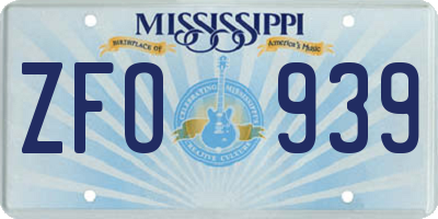 MS license plate ZFO939