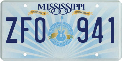 MS license plate ZFO941