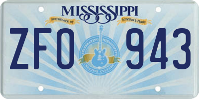 MS license plate ZFO943