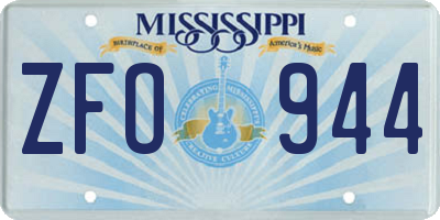 MS license plate ZFO944