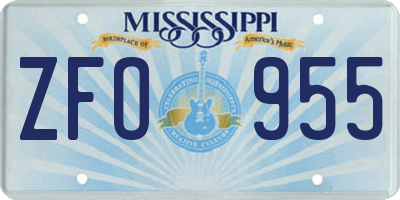 MS license plate ZFO955