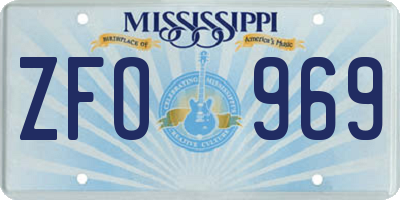 MS license plate ZFO969